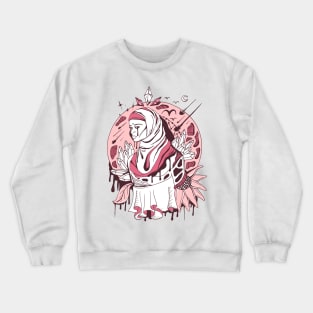 Pink and White Goddess of The Hijab Crewneck Sweatshirt